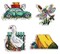 Summer. Magnets SR-579 Plastic Canvas Counted Cross Stitch Kit